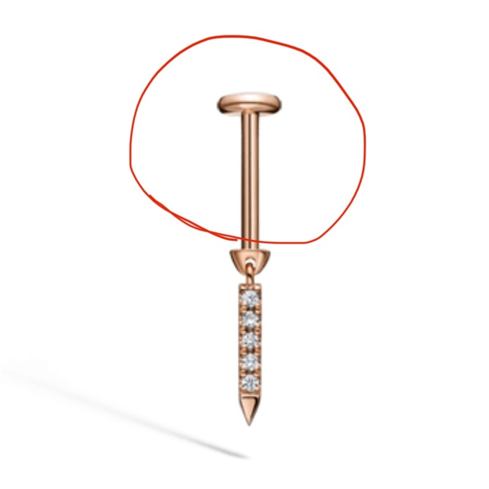 Maria Tash Rose Gold 14K Earring Backing Post 6MM Only